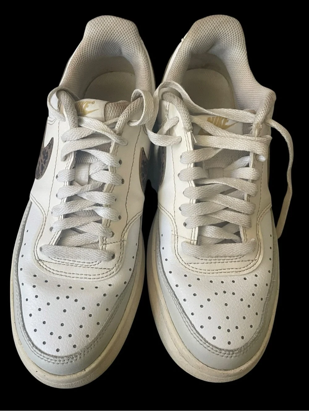 Nike Court Vision Alta Platform Sneakers Leopard Swoosh DO2791-100 Women’s 9.5